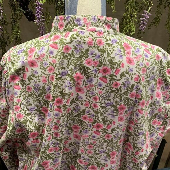 Victoria's Secret Vintage Gold Label floral cotton with lace sleeping shirt M/L - Picture 9 of 15